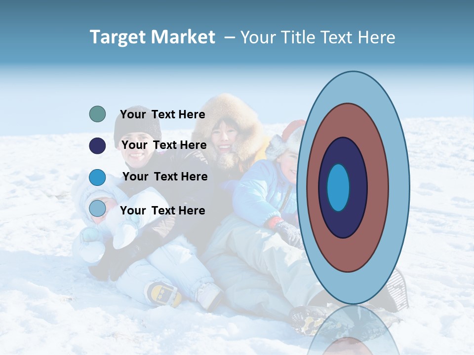 A Group Of People Sitting On Top Of A Snow Covered Ground PowerPoint Template