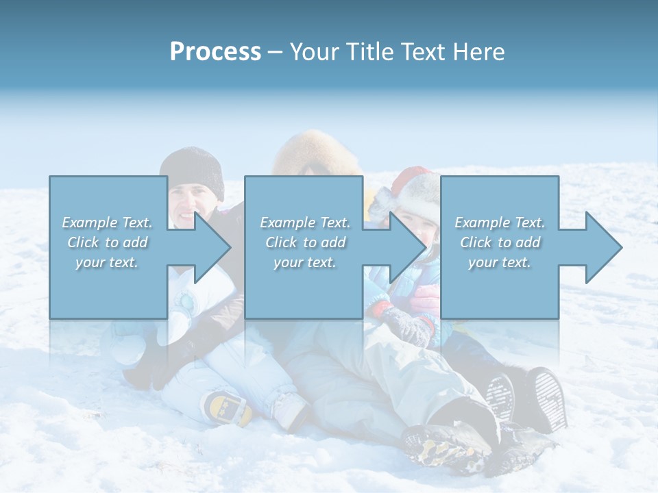 A Group Of People Sitting On Top Of A Snow Covered Ground PowerPoint Template