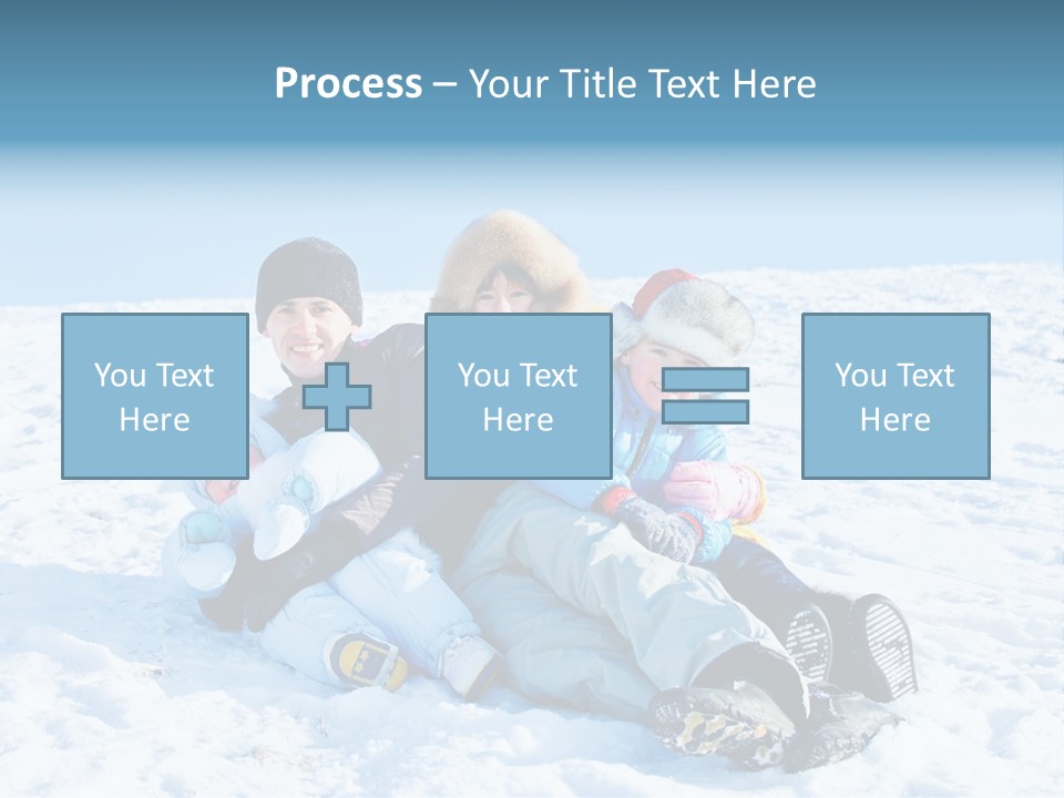 A Group Of People Sitting On Top Of A Snow Covered Ground PowerPoint Template
