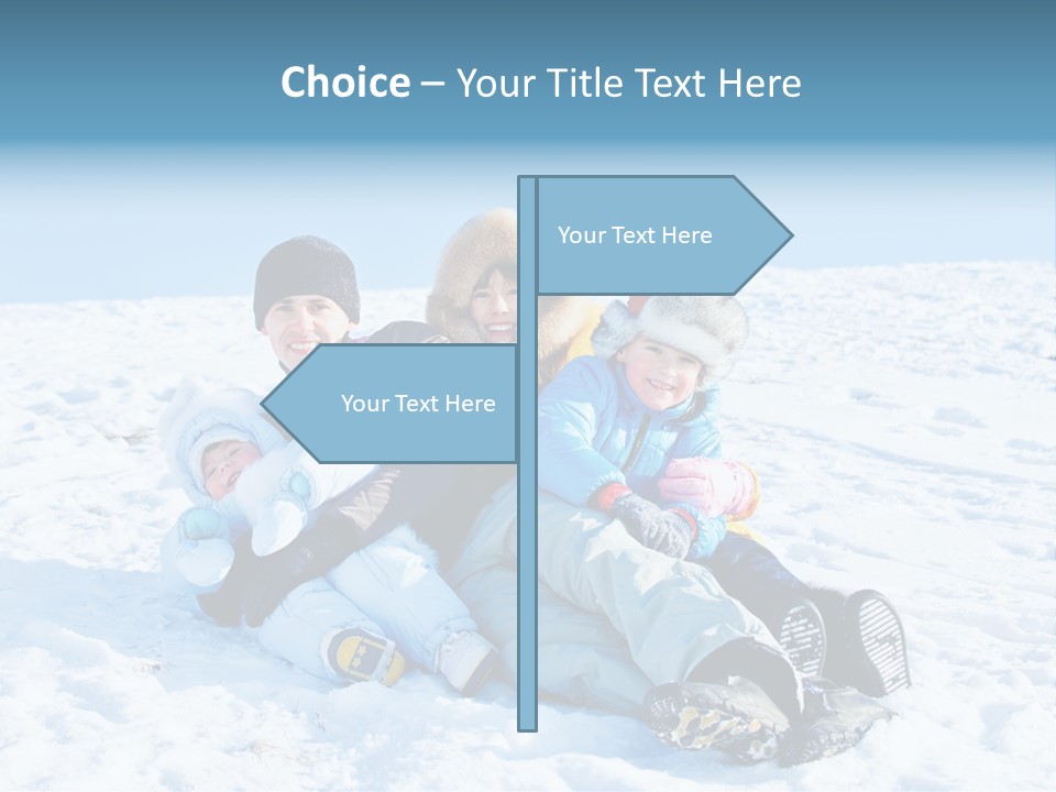 A Group Of People Sitting On Top Of A Snow Covered Ground PowerPoint Template