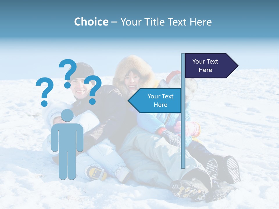 A Group Of People Sitting On Top Of A Snow Covered Ground PowerPoint Template