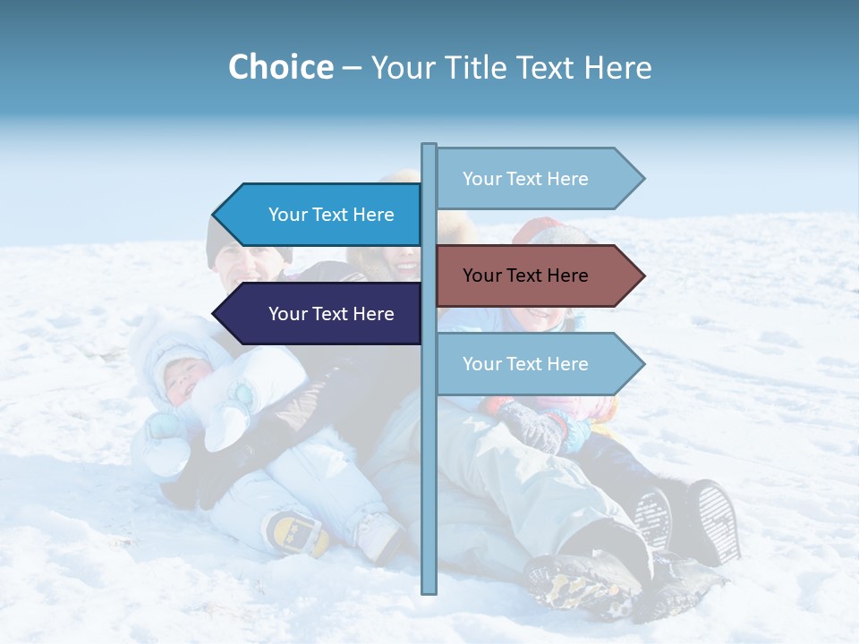 A Group Of People Sitting On Top Of A Snow Covered Ground PowerPoint Template