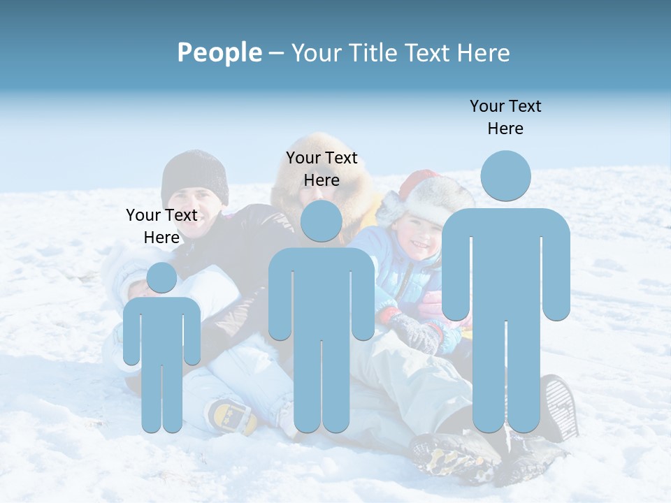 A Group Of People Sitting On Top Of A Snow Covered Ground PowerPoint Template