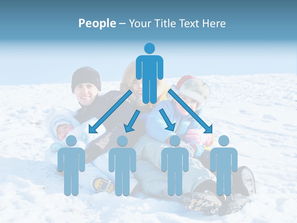 A Group Of People Sitting On Top Of A Snow Covered Ground PowerPoint Template