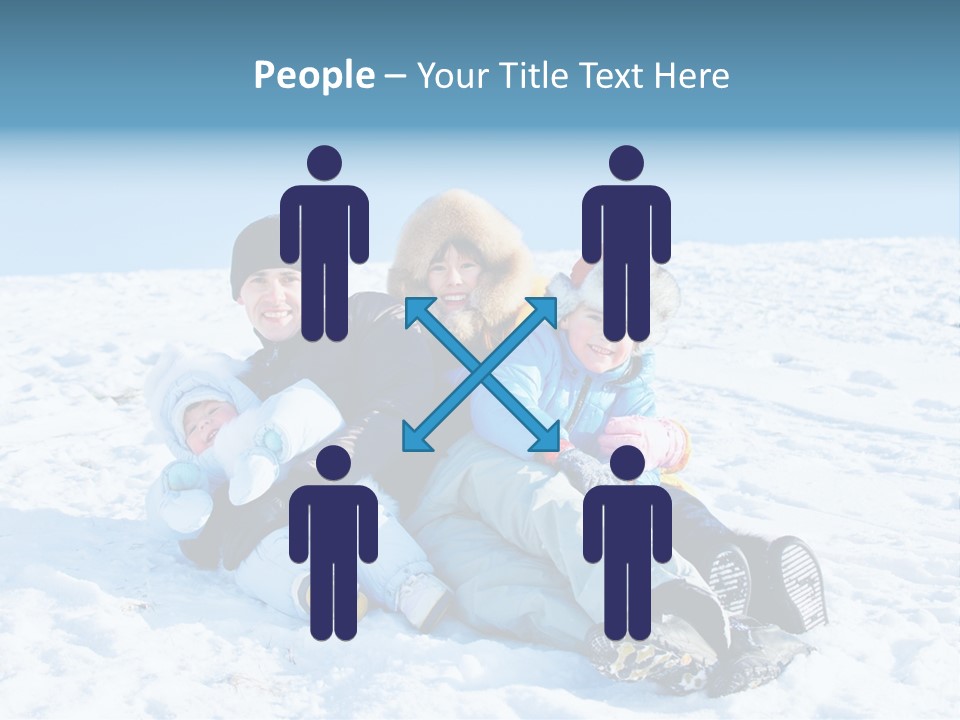 A Group Of People Sitting On Top Of A Snow Covered Ground PowerPoint Template