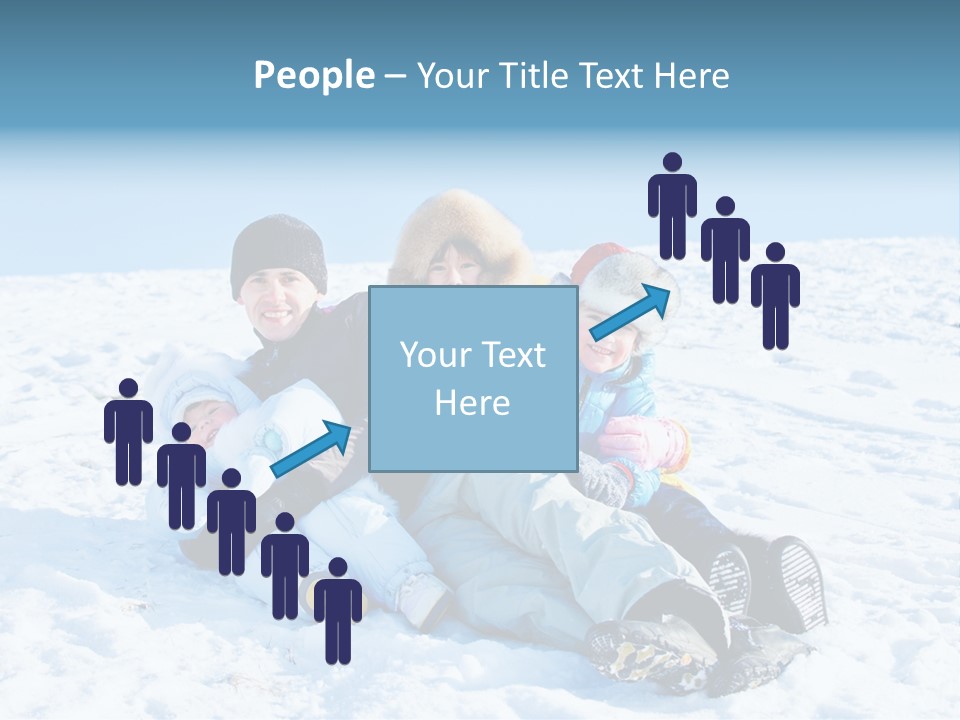 A Group Of People Sitting On Top Of A Snow Covered Ground PowerPoint Template