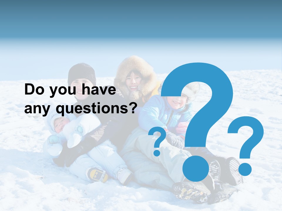 A Group Of People Sitting On Top Of A Snow Covered Ground PowerPoint Template
