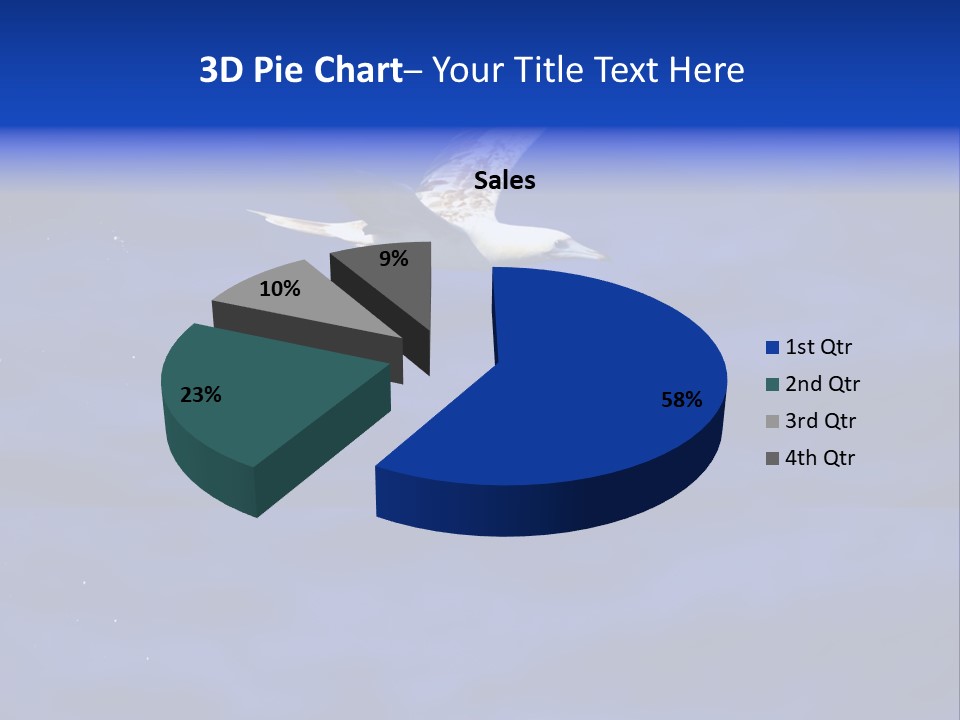 A Seagull Flying Over A Body Of Water PowerPoint Template