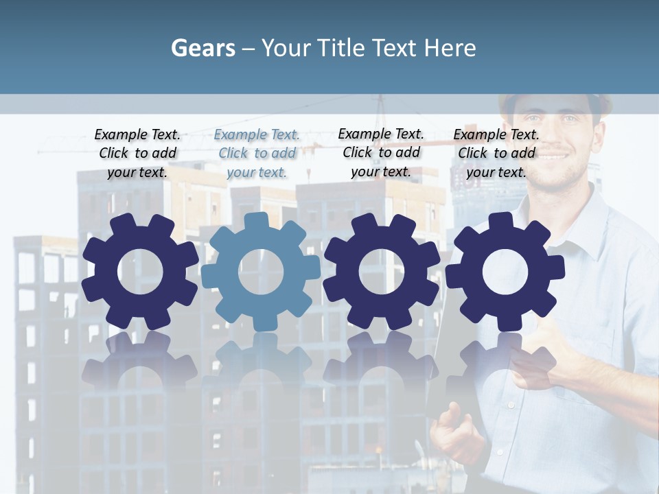 A Man In A Hard Hat Giving A Thumbs Up PowerPoint Template