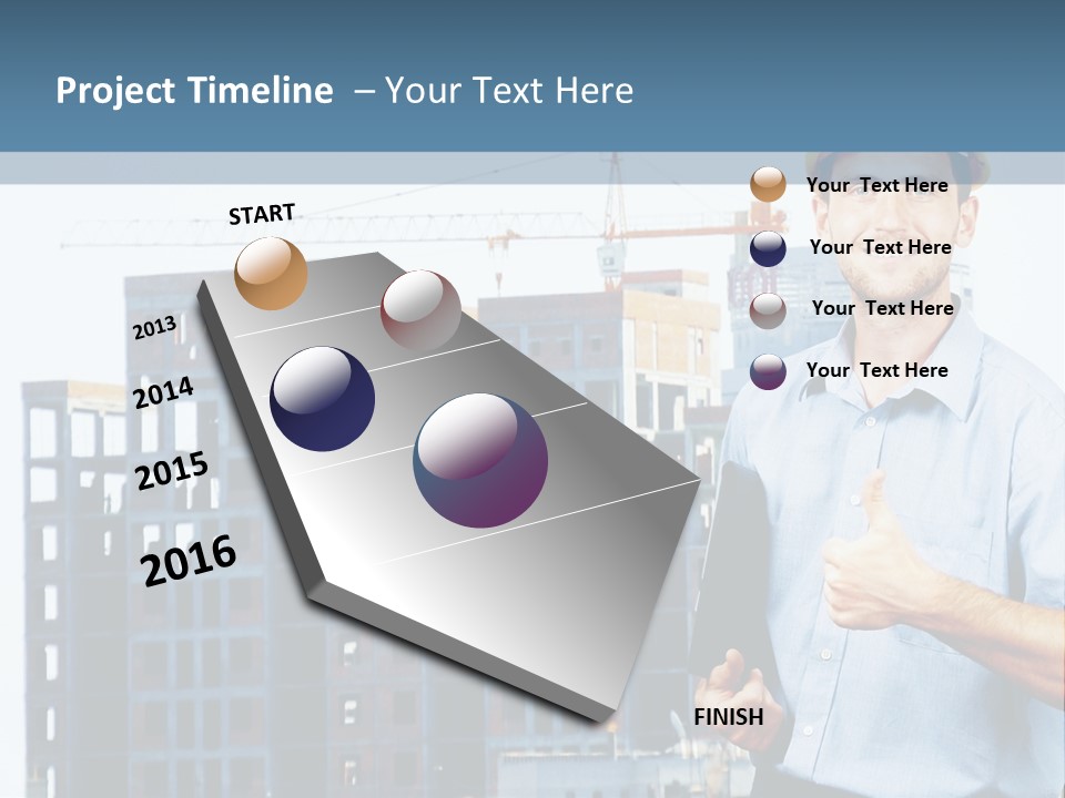 A Man In A Hard Hat Giving A Thumbs Up PowerPoint Template