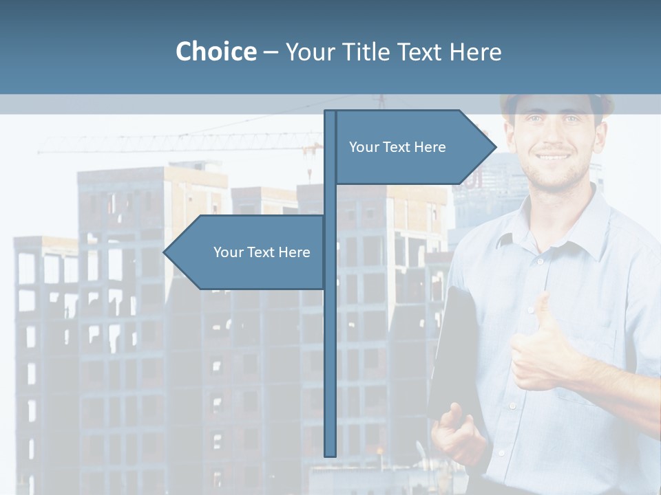 A Man In A Hard Hat Giving A Thumbs Up PowerPoint Template