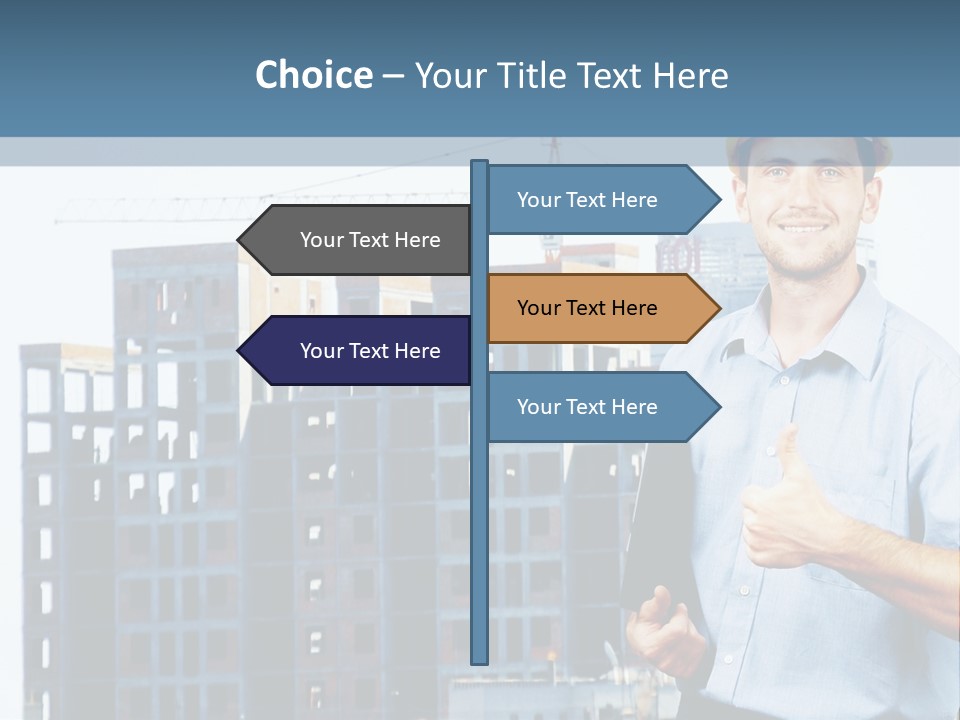 A Man In A Hard Hat Giving A Thumbs Up PowerPoint Template