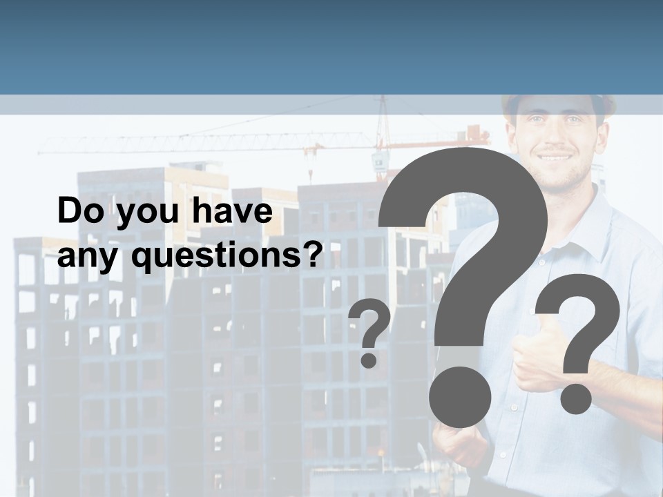 A Man In A Hard Hat Giving A Thumbs Up PowerPoint Template