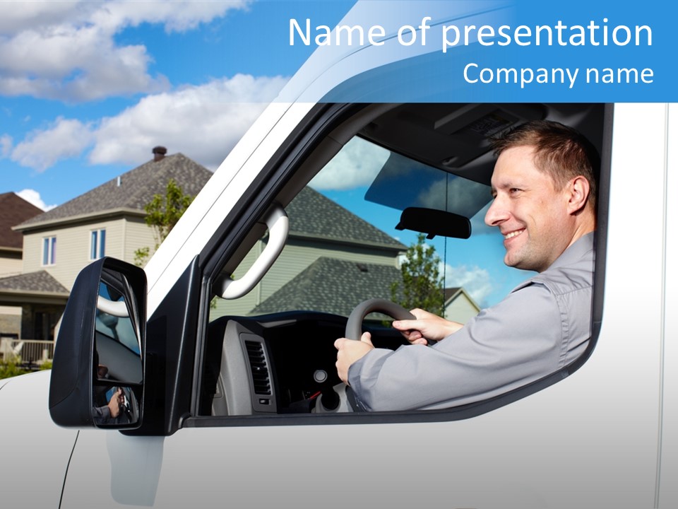 Person Cargo Worker PowerPoint Template