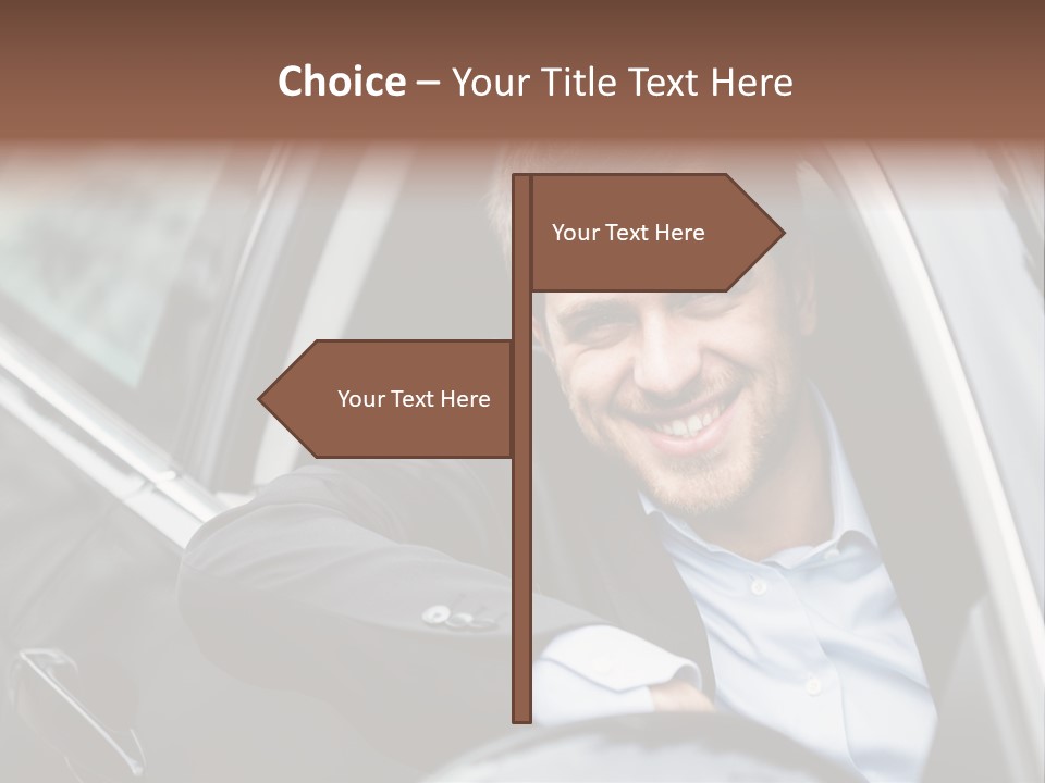 Sell Happy Businessman PowerPoint Template