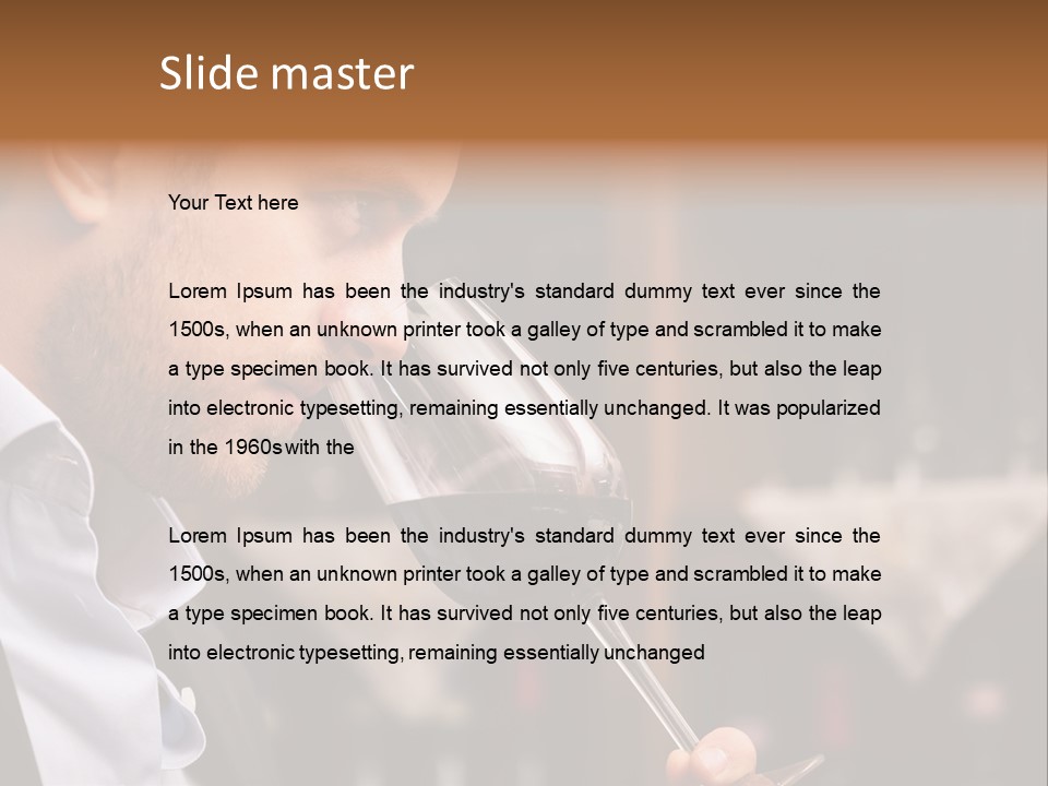 A Man Drinking A Glass Of Red Wine PowerPoint Template