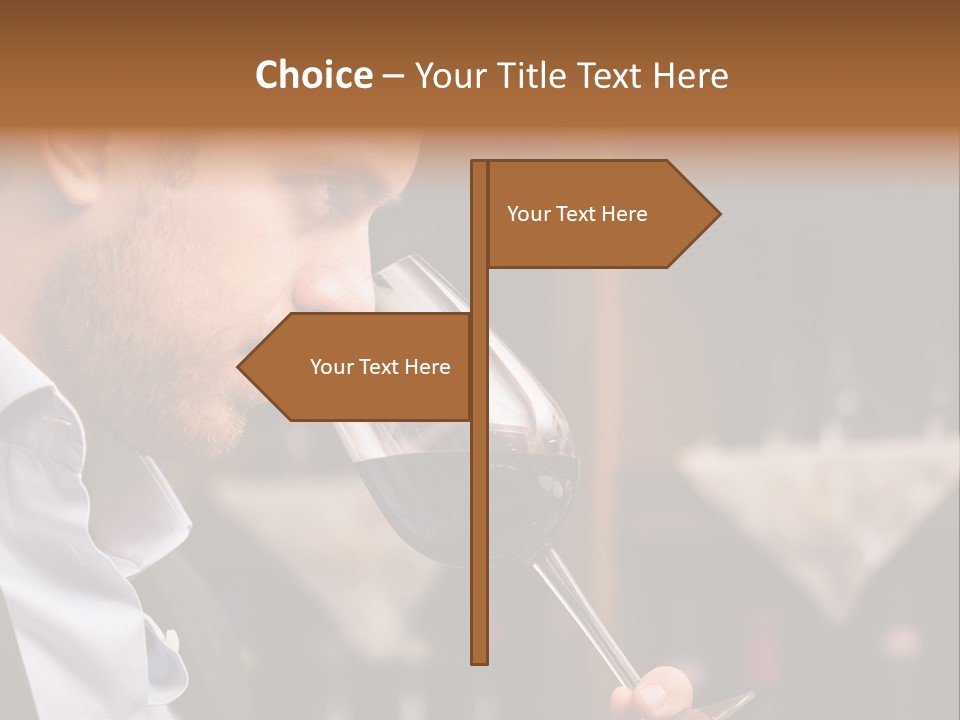 A Man Drinking A Glass Of Red Wine PowerPoint Template