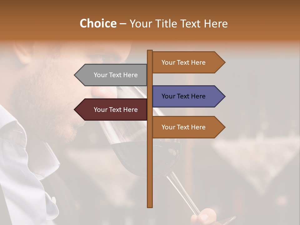 A Man Drinking A Glass Of Red Wine PowerPoint Template