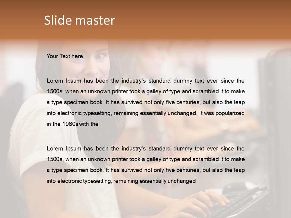 Male Notebook Desk PowerPoint Template