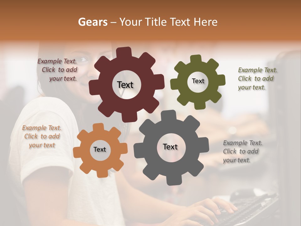 Male Notebook Desk PowerPoint Template