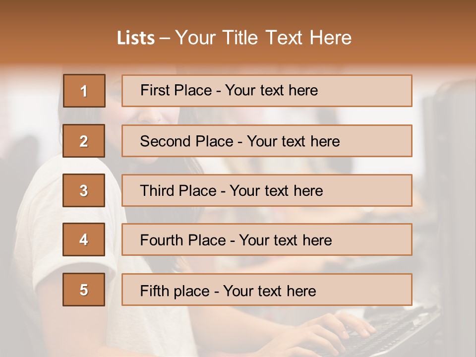 Male Notebook Desk PowerPoint Template