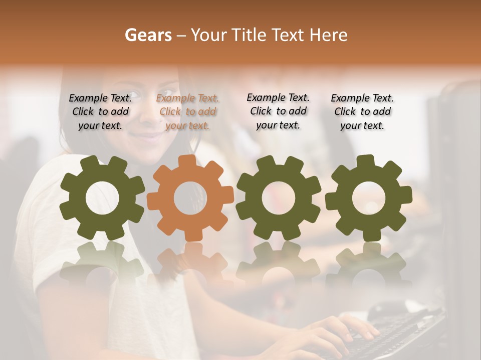 Male Notebook Desk PowerPoint Template