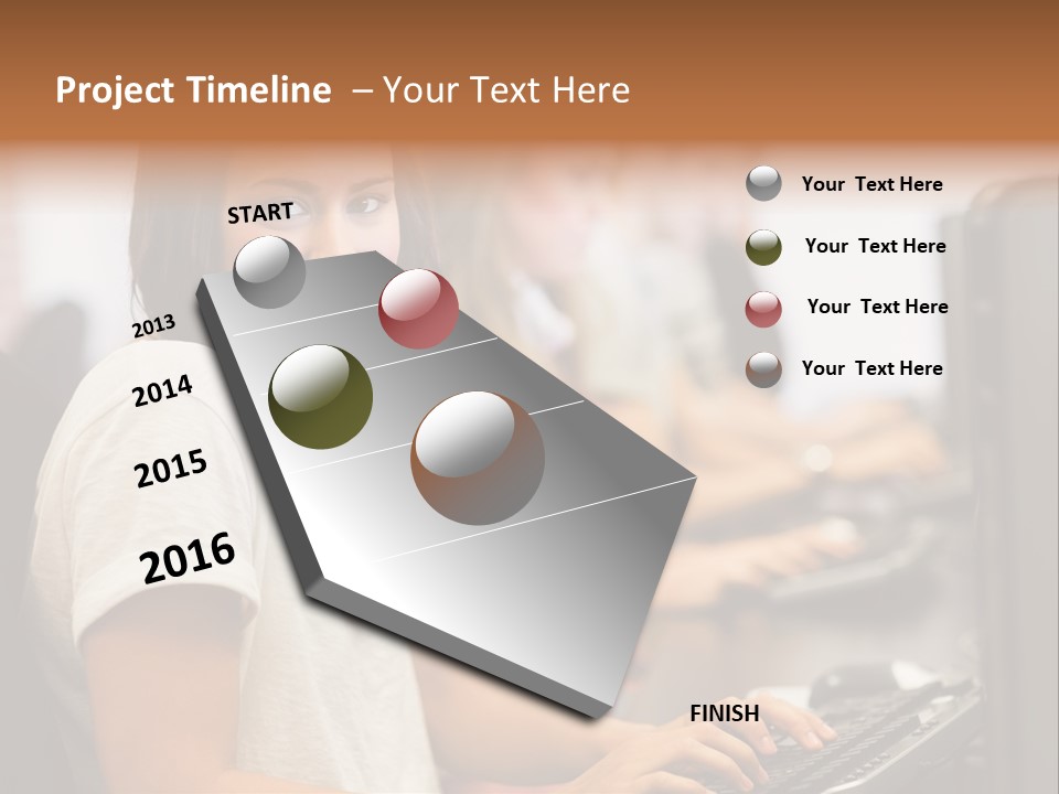 Male Notebook Desk PowerPoint Template