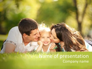 Child Green Man PowerPoint Template