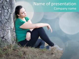 Forrest Girl Outside PowerPoint Template