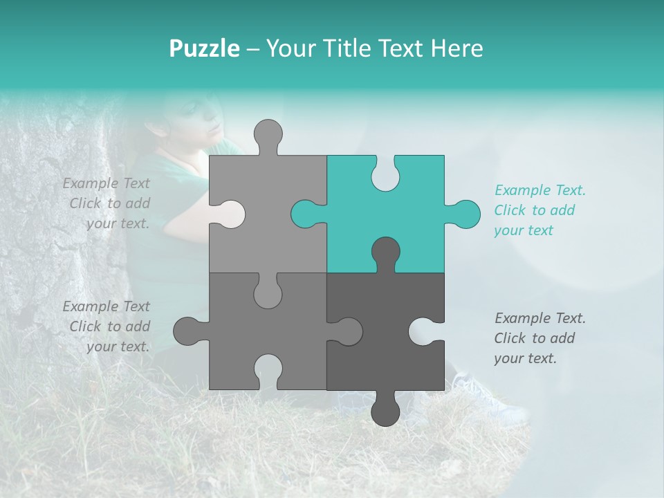 Forrest Girl Outside PowerPoint Template