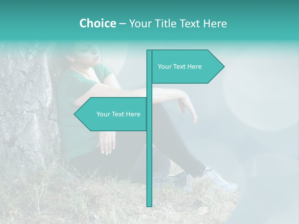 Forrest Girl Outside PowerPoint Template