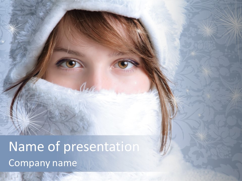 Snow Female Cute PowerPoint Template