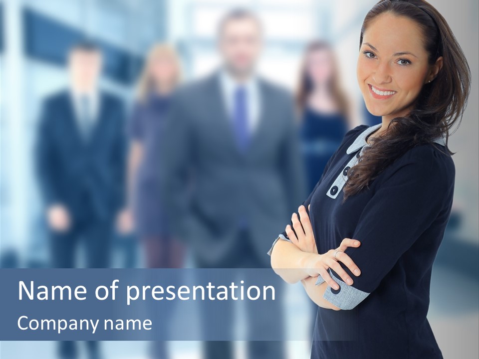 Competitive Stylish Brunette PowerPoint Template