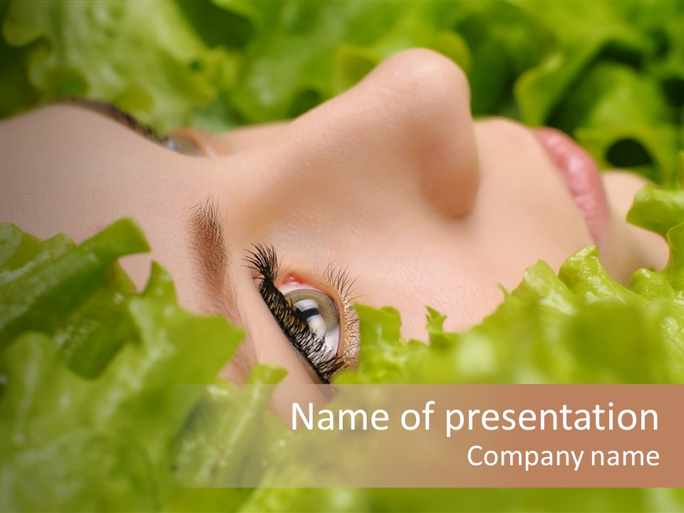 Lady Face Eyelashes PowerPoint Template