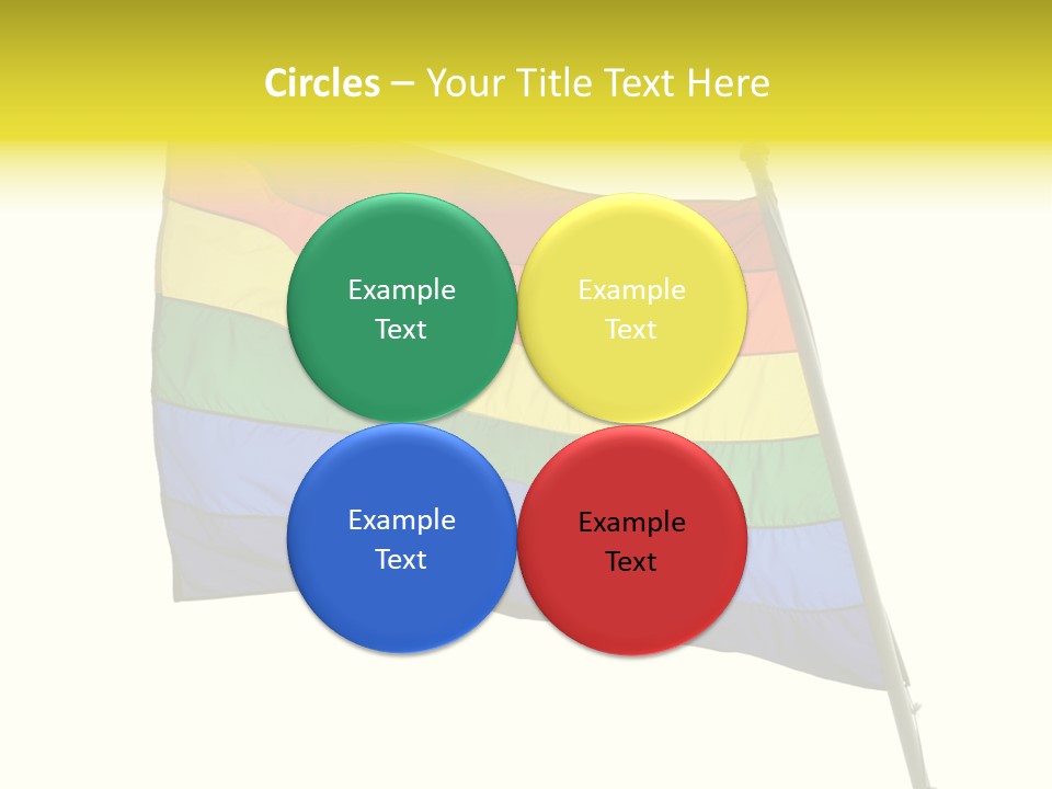 A Rainbow Colored Flag Is Flying In The Wind PowerPoint Template