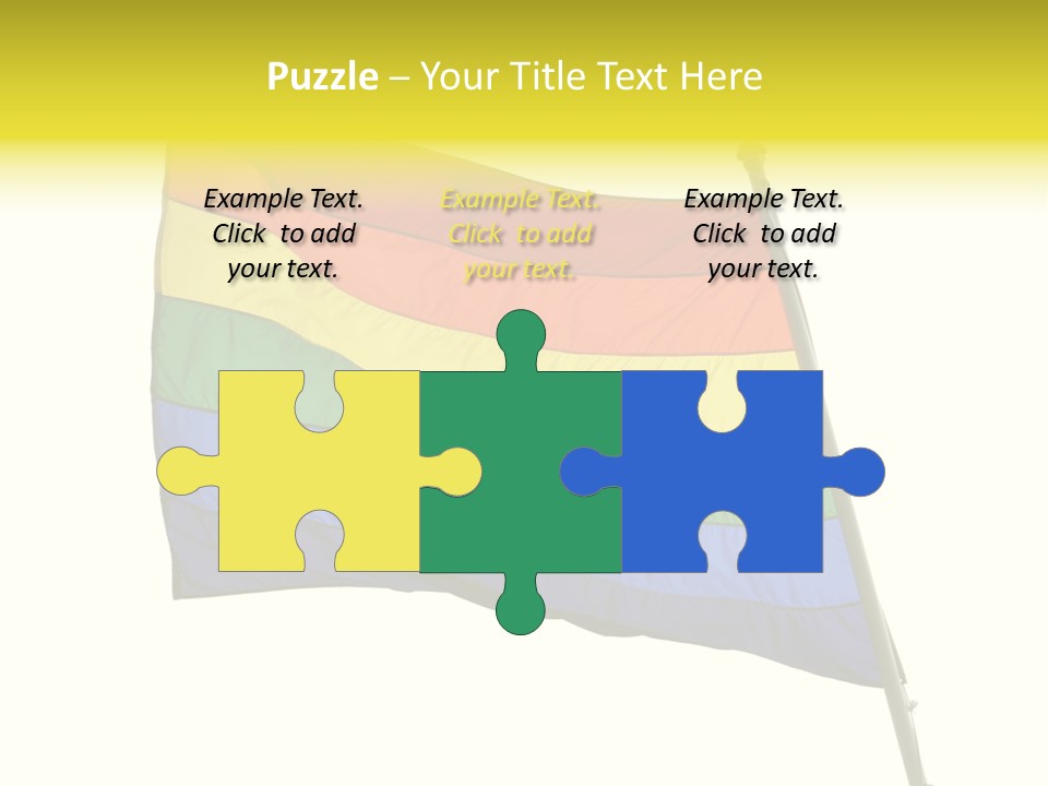 A Rainbow Colored Flag Is Flying In The Wind PowerPoint Template