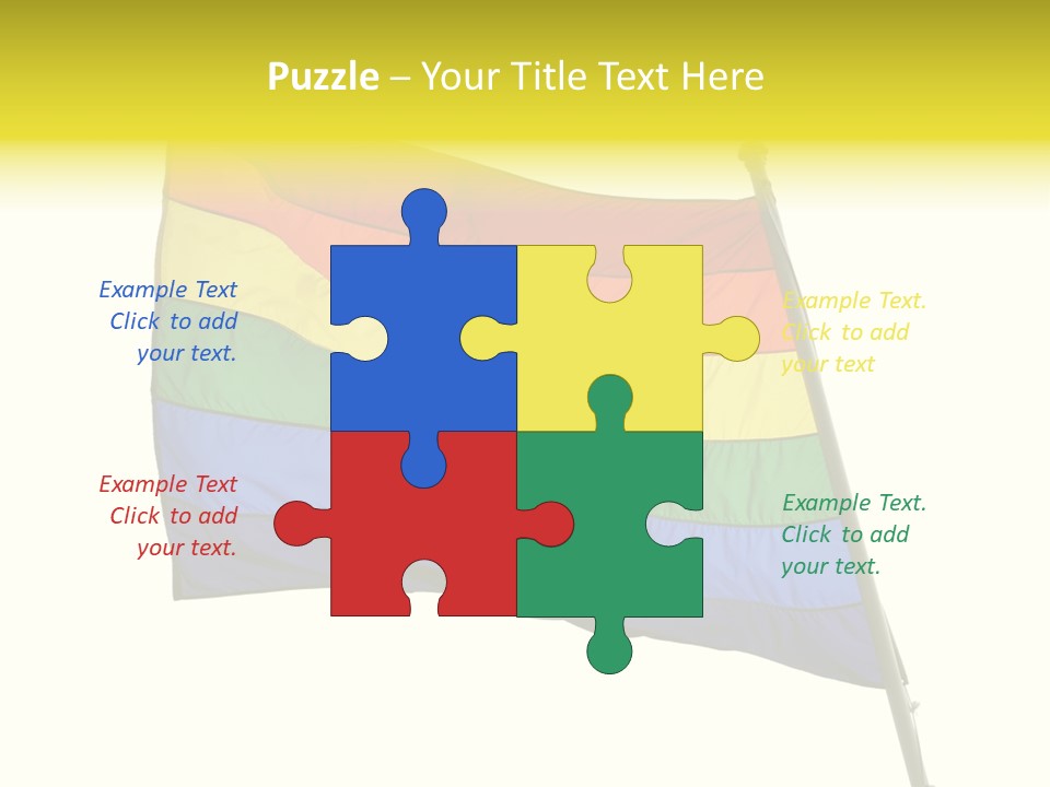 A Rainbow Colored Flag Is Flying In The Wind PowerPoint Template