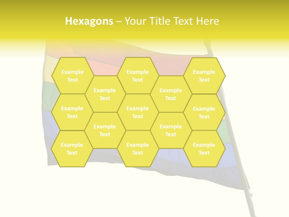 A Rainbow Colored Flag Is Flying In The Wind PowerPoint Template