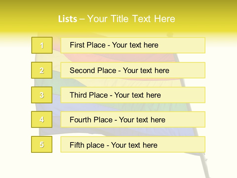 A Rainbow Colored Flag Is Flying In The Wind PowerPoint Template