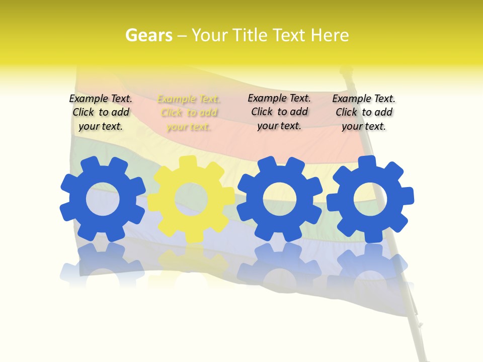 A Rainbow Colored Flag Is Flying In The Wind PowerPoint Template