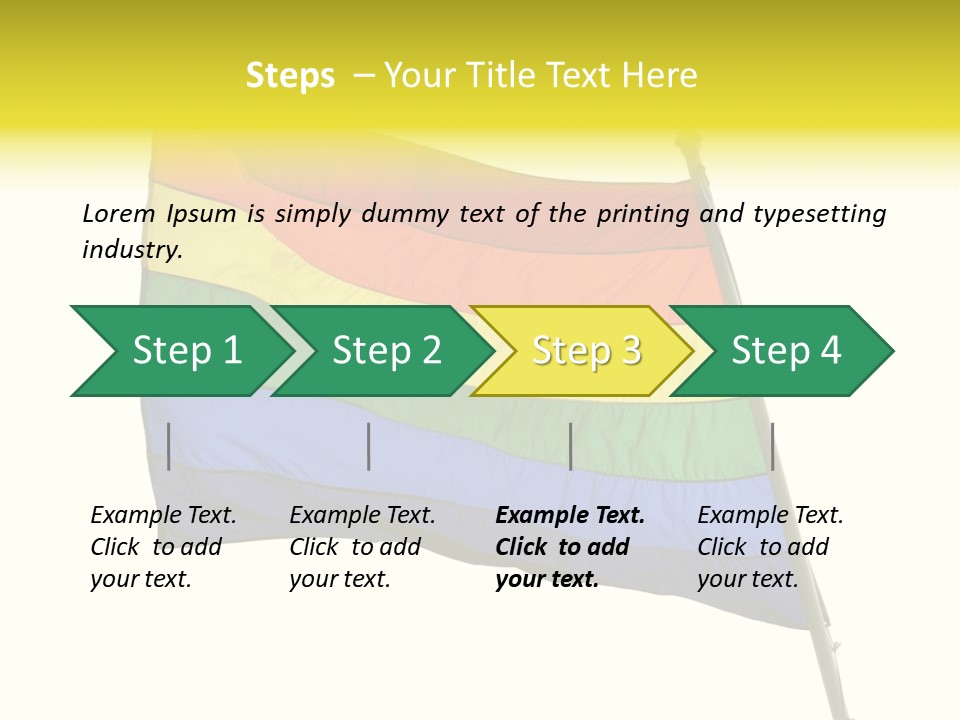 A Rainbow Colored Flag Is Flying In The Wind PowerPoint Template