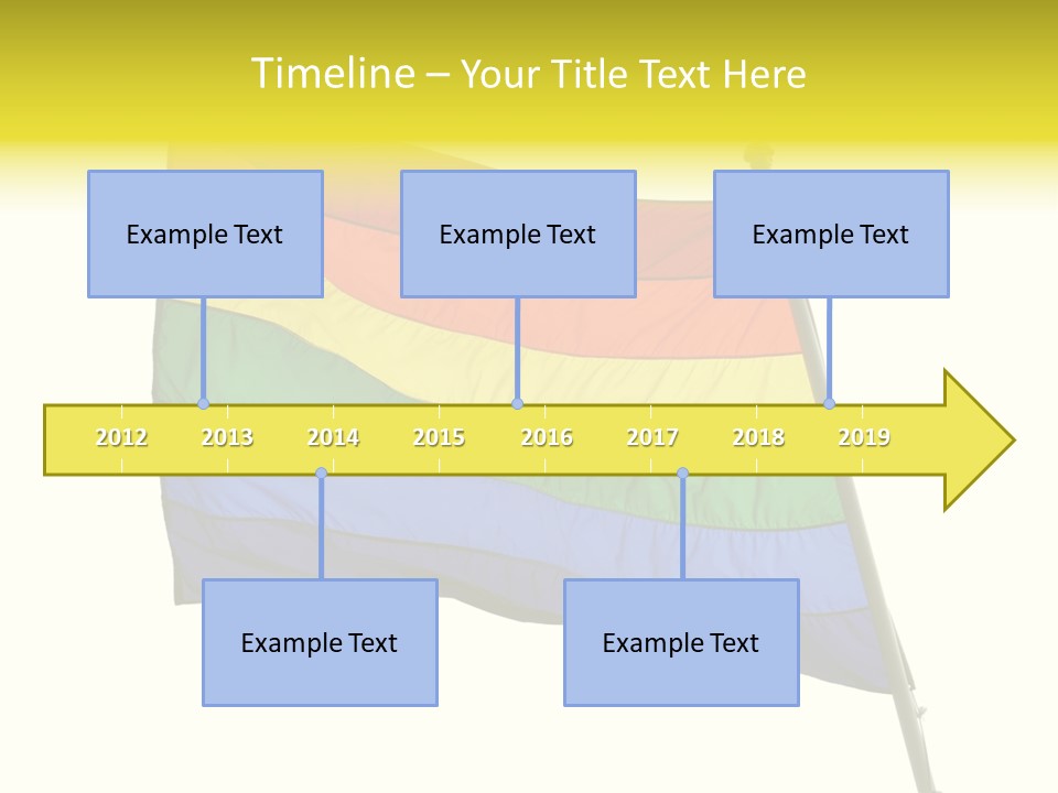 A Rainbow Colored Flag Is Flying In The Wind PowerPoint Template