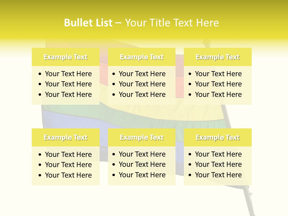 A Rainbow Colored Flag Is Flying In The Wind PowerPoint Template