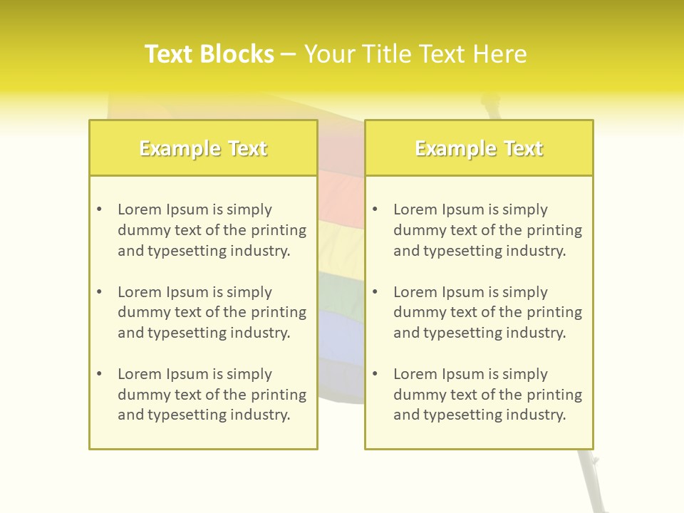 A Rainbow Colored Flag Is Flying In The Wind PowerPoint Template