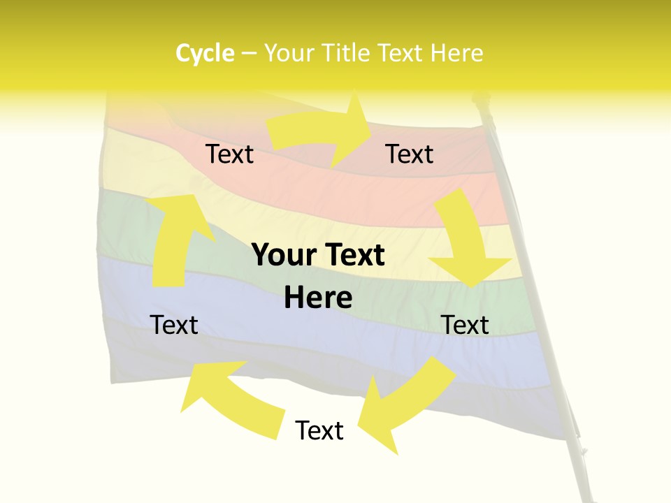 A Rainbow Colored Flag Is Flying In The Wind PowerPoint Template