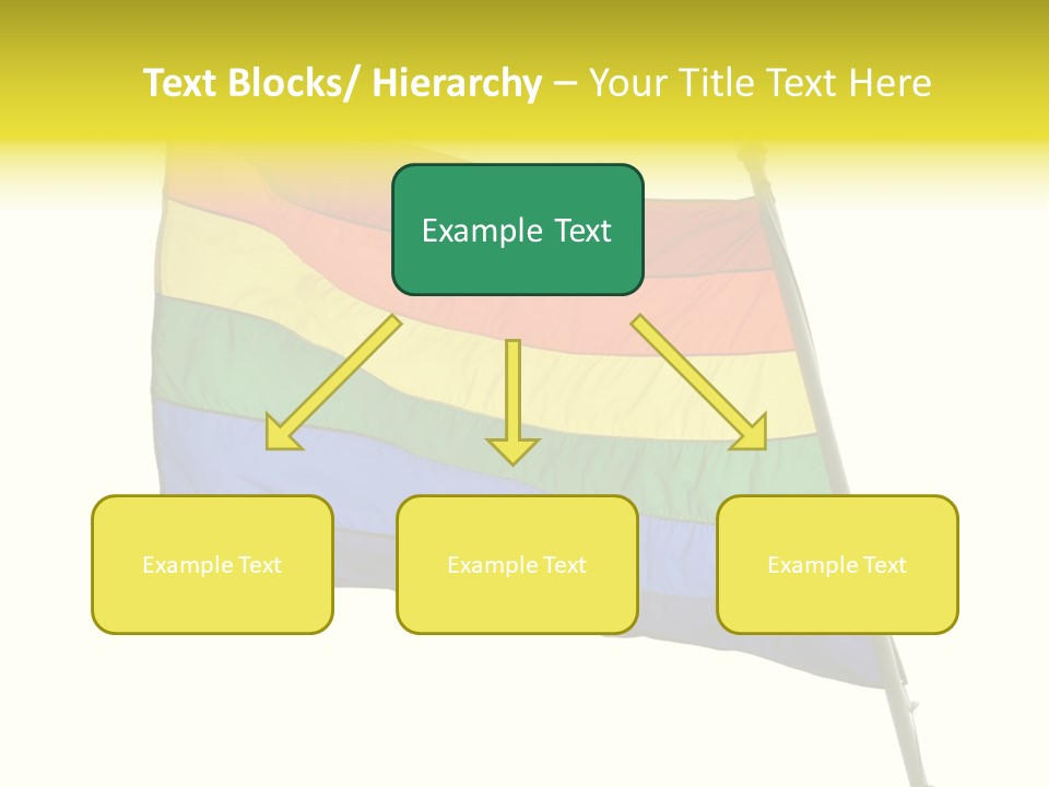 A Rainbow Colored Flag Is Flying In The Wind PowerPoint Template