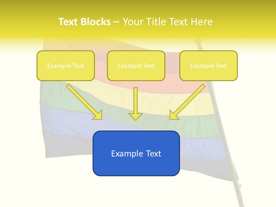 A Rainbow Colored Flag Is Flying In The Wind PowerPoint Template
