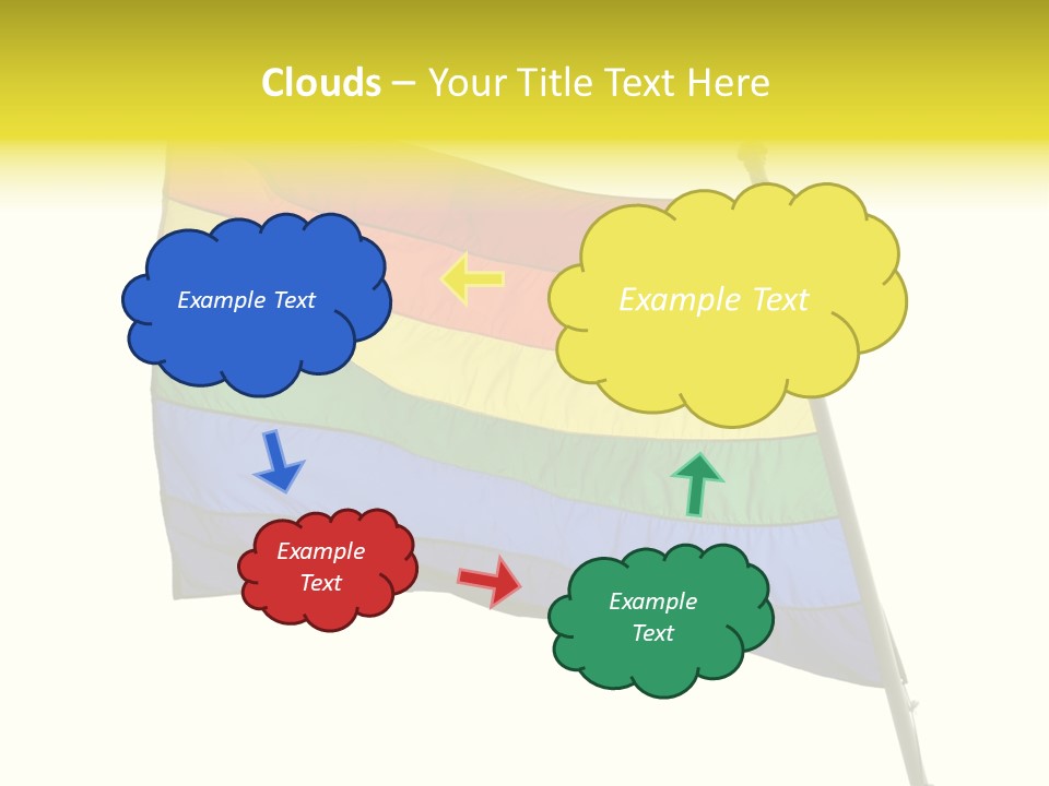 A Rainbow Colored Flag Is Flying In The Wind PowerPoint Template