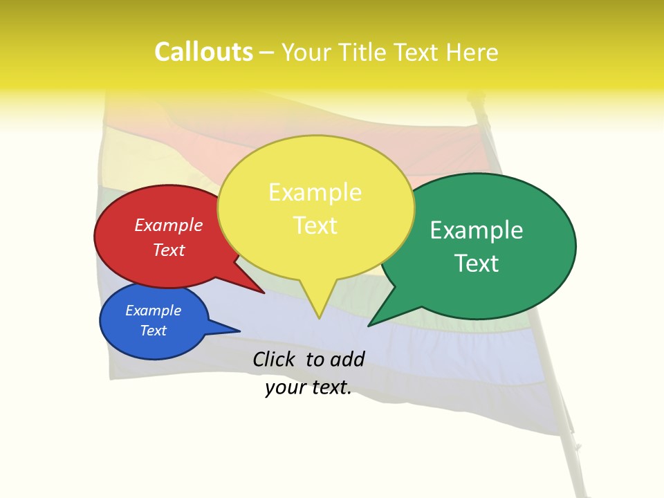 A Rainbow Colored Flag Is Flying In The Wind PowerPoint Template