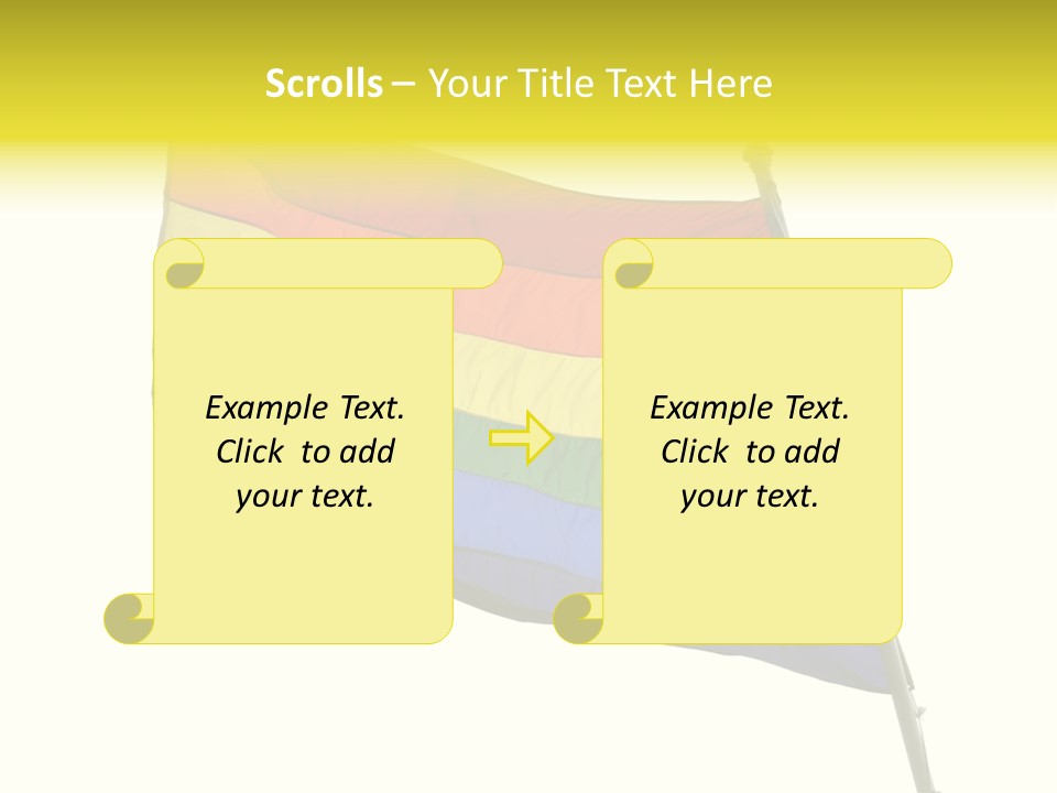A Rainbow Colored Flag Is Flying In The Wind PowerPoint Template